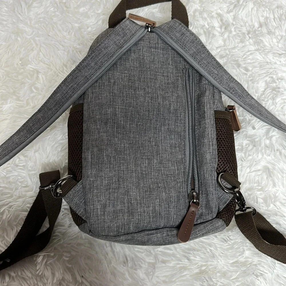 NWOT Small Canvas Backpack with Sequined Skull